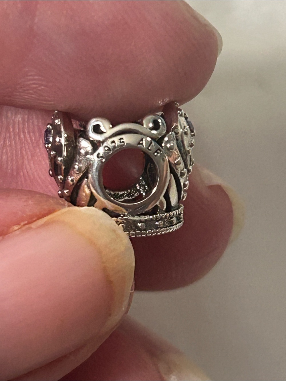 Pandora Silver Crown Charm with Clear Accents - Picture 6 of 6